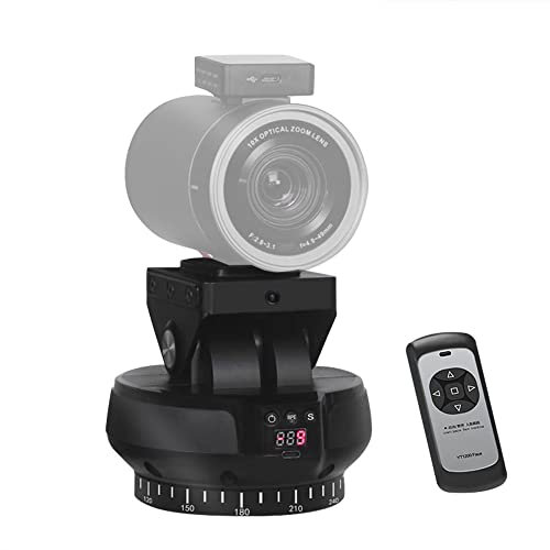 Camnoon Motorisierter Schwenk-Neigekopf 2-Achsen-Panoramakopf Smart Face Tracking 360°-Rotation 9 Stufen Einstellbare 1 kg Tragkraft mit Drahtlose Fernbedienung Telefonclip für Smartphone Kamera
