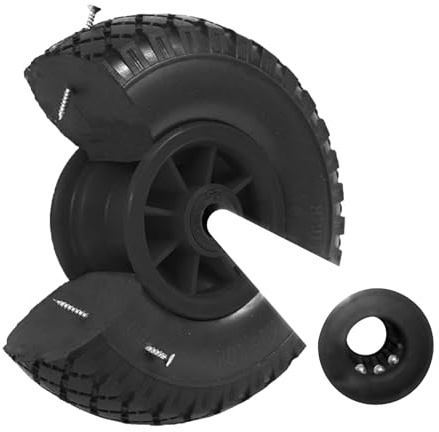 TRUTZHOLM Sackkarrenrad 260x85mm Vollgummi 3.00-4 PU Ersatzrad für Sackkarre mit Kunststofffelge (Schwarz, zentrierte 75 mm Nabe)
