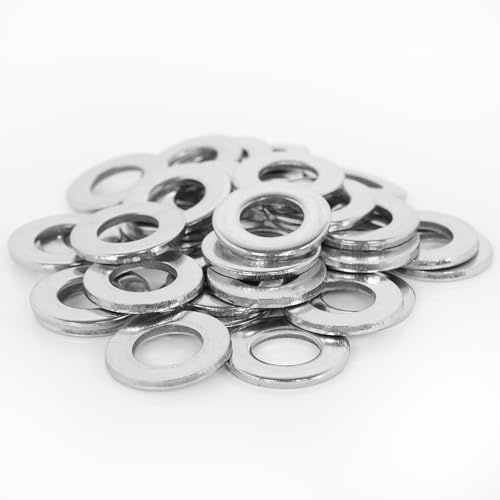 Topnorm24 - Unterlegscheiben M5-100 Stück Edelstahl - A2 - V2A rostfreie U-Scheiben DIN 125 Form A - M2 bis M16 Beilagscheiben flach Außendurchmesser schmal für Schrauben, Gewindestangen (100, M5)