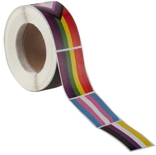 250pcs a Roll Mixe Rainbow Stickers for LGBTQ Pride Parades and Events Rainbow Flag Heart Shaped Stickers on a Roll 30 * 20mm/1.2 * 0.8 inch