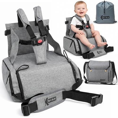Reisehochstuhl Baby 2-in-1 – Faltbar, leicht, wasserabweisend, robustes Design, XXL-Kapazität, inkl. Tragetasche – Sicherer Sitzplatz für Mahlzeiten – KSIBE