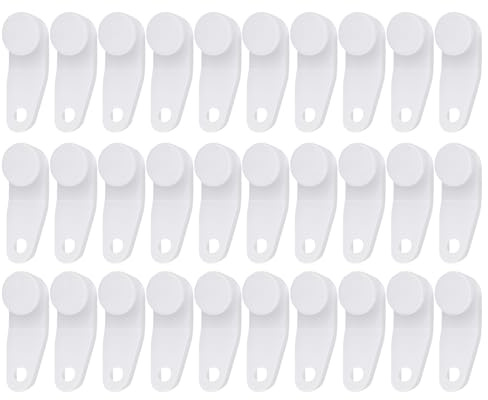 Juego de instalación de cortinas con 30/60 piezas de barras transversales blancas. Deslizadores de barra deslizadores de cortina para el hogar y la oficina