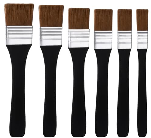 6PCS Paint Brush Set for Acrylic Painting, Acrylic Flat Brushes, Oil Painting Brush, Paintbrush with 30mm Bristles, Nylon Brushes for Watercolour and Gouache (20/25/30/35/40/45 mm)
