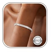 Chriscoco armband silver 925 kvinnor justerbara armband silver stapelbara silverarmband tennisarmband zirkonia armband för kvinnor flickor