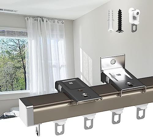 Binario per tende da esterno bianco e nero, montaggio a soffitto/parete, sistema scorrevole per tende, divisori, camper e finestre a golfo, montaggio superiore/laterale e Ra