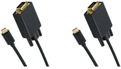 Tacdas 2X Adaptador USB-C A VGA. Cable Conversor VGA Tipo C A D-Sub de 15 Pines para USB 3.1, Teléfono Móvil, Portátil, Monitor, Proyector y TV.