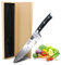 SHAN ZU Coltello da Cucina 20cm, da Chef, Cuoco, Lama Acciaio Inossidabile Tedesco da 8'', Manico Ergonomico in Legno, per Tagliare Verdure, Carne e Frutta