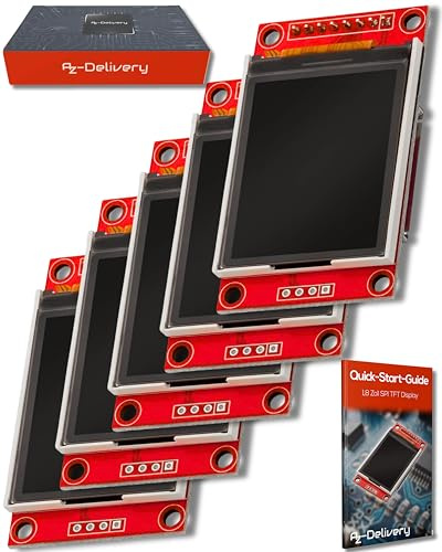 AZDelivery 5 x 1,8 Zoll SPI TFT Display ST7735 mit 128 x 160 Pixeln kompatibel mit Arduino und Raspberry Pi inklusive E-Book!