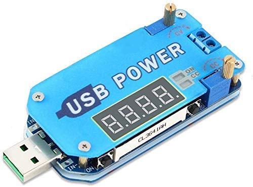 DollaTek 15W USB Step UP Netzteil Modul Boost Konverter Drehzahlregler Potentiometer mit LCD Display - Blau