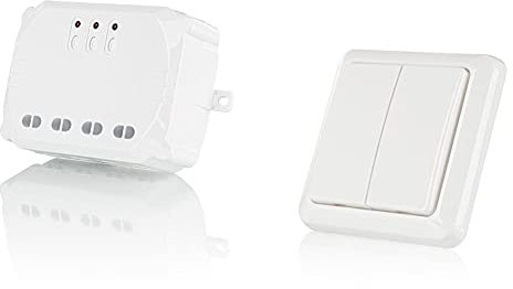 Trust Smart Home 433 Mhz Funk 3-in-1 Einbauschalter Gesamtleistung ACM-3500-3 (3500 W) & Smart Home 433 Mhz Funk-Doppel-Wandschalter AWST-8802