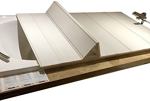 YF BATHROOM Copertura Isolante per Vasca Pieghevole Portatile Copertura per Vasca Pieghevole Antipolvere per Coperchio della Vasca da Bagno - PVC Bianco
