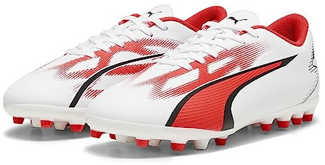 PUMA - ULTRA PLAY MG JR, Zapatillas de fútbol , PUMA WHITE-PUMA BLACK-FIRE ORCHID,