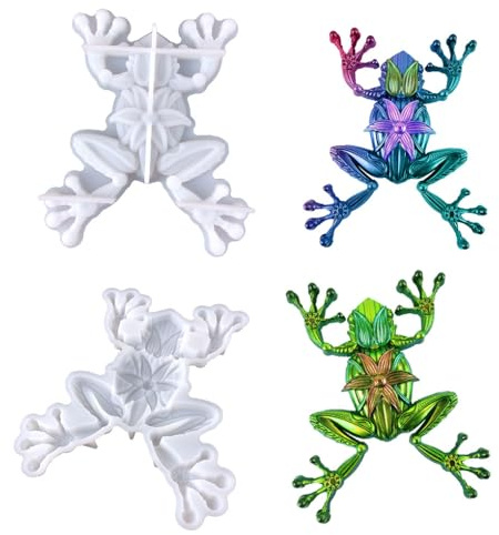 FineInno 3D Frosch Gießform,Tier Epoxidharz Form,Silikonform Frog Animal Resin Molds DIY Kerzenformen Giessformen Herstellung Dekoration