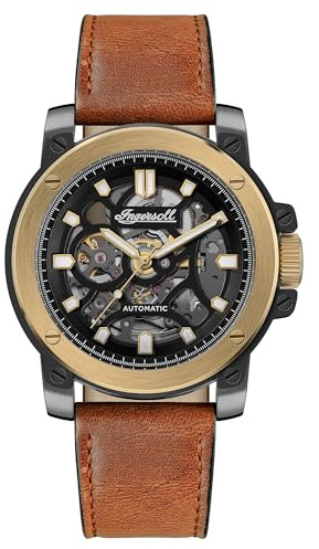 Ingersoll The Freestyle Herren-Automatikuhr, 45,5 mm, mit Skelett-Zifferblatt und Armband