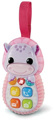 VTech-Baby Baby telefono HIPO Pop It Rosa, Teléfono Infantil de Juguete, Regalo para bebés +6 Meses, Estimulación sensorial, Hipopótamo de Juguete, Contenido en español