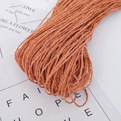 Wambere Etwa 200g Buntes Bastband 2mm Raffia Bast Bastschnur Bastbänder Gehäkelter Bast für DIY Kunsthandwerk Geschenkverpackung Hochzeit Party Dekorieren Handstricken Häkeln Sommerhut,Roter Kaffee