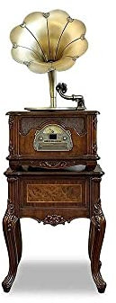KPERXIS Giradischi retrò, Hi-Fi e Giradischi Domestico Giradischi retrò, Tutto in Uno Fonografo Vintage Grammofono nostalgico per con Co Ogni Famiglia