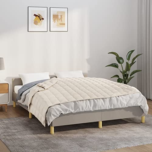Home Items, Gewichtsdecke, Hellcreme, 137 x 200 cm, Einzelbett, 6 kg, Stoff, Anzugmöbel
