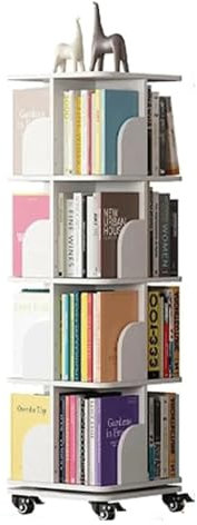 POSEDWRA Bodenstehendes, drehbares Bücherregal, mobiles Kinder-Bücherregal, Studenten-Bücherregal, Mini-Bücherregal, Lagerregal