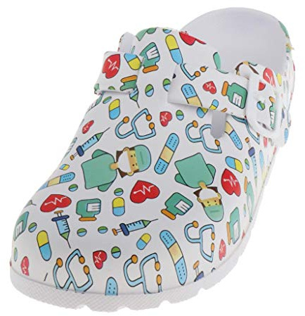 Scarpe da lavoro da donna, con stampa, suola morbida, zoccoli da spiaggia, 36 37, Taglia 40 41, Medium