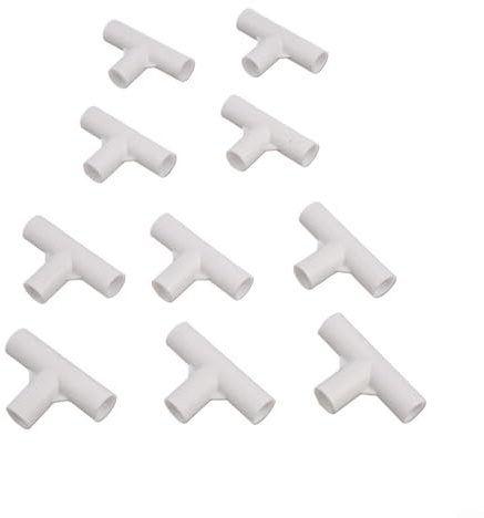 Set mit 10 Kunststoff-Zeltstangen-Verbindungsstücken, perfekt für verschiedene Anwendungen im Freien, mit 16 mm I D (T-T-Stück)