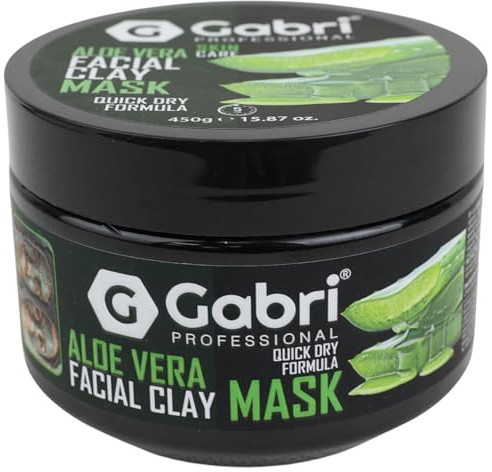 Gabri Professional Facial Clay Mask 450g, Natural Calcium Face Masks Skincare for Deep Cleanse, Peel Off, Blackhead Remover, Tightens Skin for A Healthier Complexion for Women, Men (Aloe Vera)
