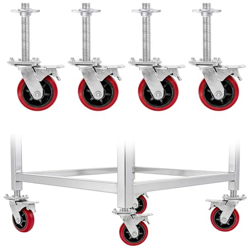 4 ruedas para andamios de 6 pulgadas, ruedas de andamio