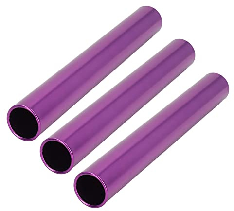 Dilwe Bâtons de Relais, 3 Pièces en Alliage D'aluminium, Ensembles de Bâtons de Relais Creux de Couleur Vive pour la Compétition D'entraînement des équipes Sportives (Violet)