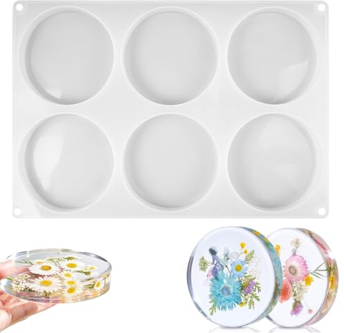 Moldes de Silicona para Posavasos, 10 cm Moldes de Resina Epoxi Redondos