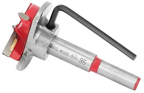 Hyuduo Taladro Escariador de Madera, Material de Acero Al Carbono, Herramienta de Taladro de Posicionamiento Ajustable para Carpintería, Longitud de Hoja de 35 Mm para Artesanos