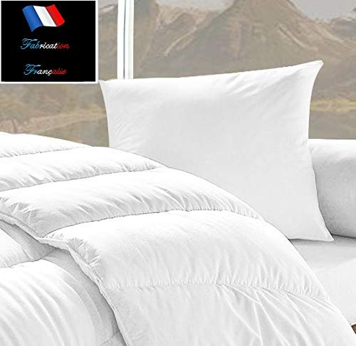 Couette blanche 450GR/M² FABRICATION FRANCAISE (1 place) 140 x 200 + Oreiller 60 x 60 cm