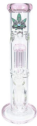 Bong Percolator Eisfach 30cm 5mm Glas Pink Glasbong 18.8- inklusive Sieb - Für den Gebrauch von Kräuter- und Tabakwaren