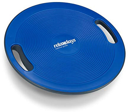 Relaxdays Unisex Erwachsene Relaxdays Balance Board rutschfeste Oberfl che seitliche Griffe Wackelbrett Gleichgewichtstraini, blau, 1 St ck EU