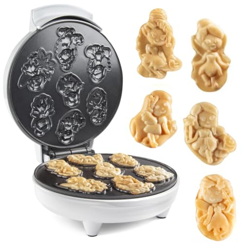 Waffle Wow! Mini waffles de hadas - Crea 7 gofres diferentes en forma de hadas en minutos, un desayuno mágico divertido y fresco para niños y adultos, plancha para gofres eléctrica antiadherente,