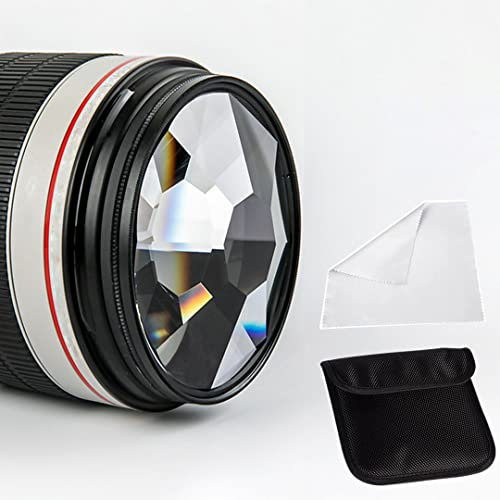 77 mm Kaleidoskop-Glasprisma, Hauptobjekt, Mehrfachbrechung, Fotografie-Prismenfilter, Kaleidoskop-Prismen-Kamera-Glasfilter, variable Anzahl von Motiven, SLR-Fotografie-Zubehör