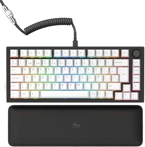 GLORIOUS GMMK Pro 75% Teclado Mecánico Hot Swap QWERTY ES (Negro) | Switches lineales preengrasados, retroiluminación dinámica, placa aluminio, componentes dobles duraderos, perfil ergonómico