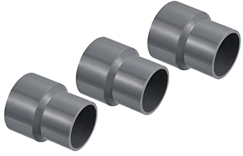 PATIKIL PVC Reductor Tubo Montaje 50x40mm 3pcs | Recto Acoplamiento Adaptador Conector, Gris