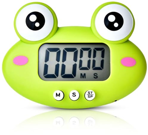 Kitchen Timer Magnetic with ON Off Switches Countdown Digital Electronic Cute Cartoon Animal Digital Cooking Timer for Bake Egg Toothbrush Classroom Teacher