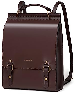 Cnolés Business Rucksack Damen Leder Eleganter Daypack Wasserdicht Damen-Rucksackhandtaschen Rücksacken für Damen Diebstahlsicherer Lederrucksack Damen Laptop Cityrucksack