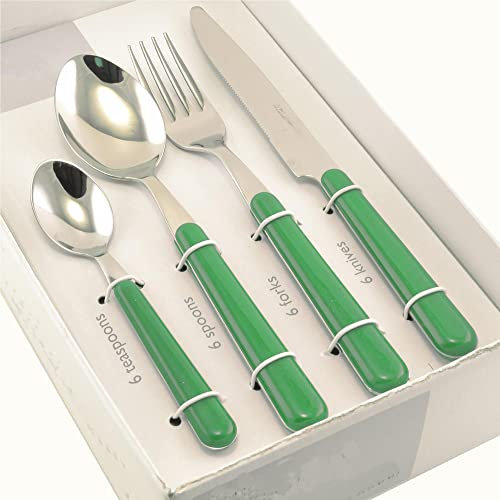 Posate Brio set da 24 pezzi in diversi colori, Eme Posateria (Verde 67)