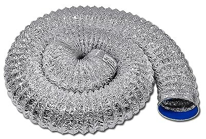 Aluflexrohr Flexrohr Abluftschlauch Alu-Folienschlauch Lüftungsschlauch Für Abzugshaube Wäschetrockner Rohrventilator Klimaanlagen Ø 80/100/110/120/150/160/170/180/200mm Mit 2 Schlauchschelle (Color