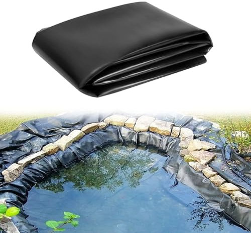 BODYGAD Revestimiento De Estanque De PVC, Lámina De Invernadero, Lámina De Construcción Revestimiento De Estanque De Hdpe Negro Resistente 0,2 Mm De Espesor 4 X 3 M LáMina De Sellado Membrana