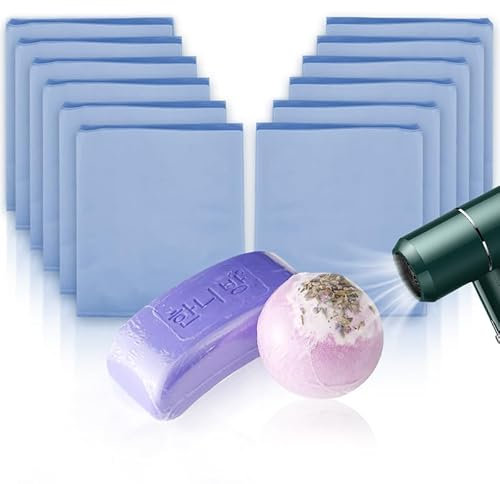 Schrumpffolienbeutel (5 x 5 Stück, 300 Stück), transparente PVC-Schrumpfbeutel, Verpackungsfolie, Schlauchfolie, Geschenkbeutel, Geschenkbeutel, transparente Tasche, Badebombenzubehör, Seife