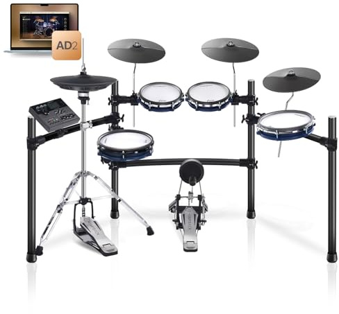 Set de Batería Eléctrica ACE-360 con Pads de 8, 3 Platillos de 12 con Choke, Hi-Hat Independiente 12, Bombo 5, 918 Sonidos, Conexión Bluetooth para Avanzados