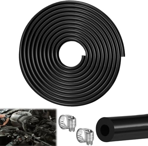 Silikon Vakuumschlauch Unterdruckschlauch Kfz 6 mm Innendurchmesser Silikonschlauch 5 m FüR Alle Luft, Pumpen, Turbinen, Vakuumarmaturen Oder Einlass, Auslassarmaturen (Schwarz 6 mm)