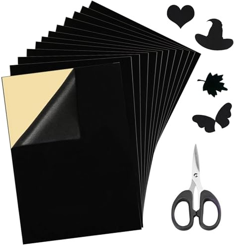 lbxtswpl Self Adhesive Felt Sheets, 12PCS Black Felt Fabric 30x21cm