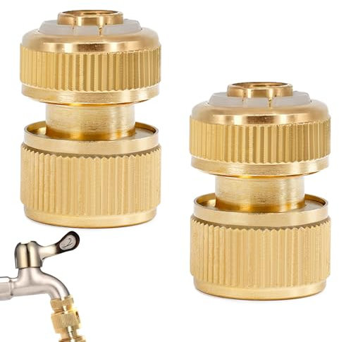 2 pezzi tubo da giardino, attacco per tubo da giardino, attacco per tubo in ottone, attacco rapido per cucina, giardino, esterni, 1/2 pollici (13 mm)
