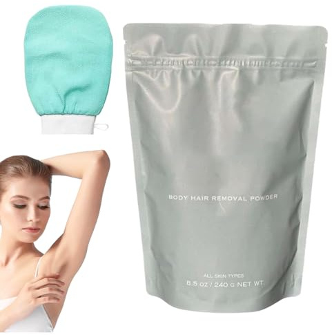Polvo Depilatorio | Eliminación de Vello Corporal | Suavidad Duradera Producto para Afeitar Piel Sensible Labio Pecho Axilas Zona Íntima Facial