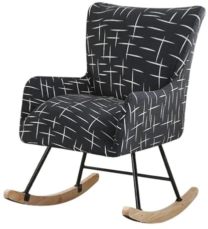 Mswborml Printed Rocking Chair Covers for Nursery, Rocking Glider Chair Cover Slipcover with Elastic Band, Stretch Furniture Protector Covers for Living Room Bedroom Glider Armchair Washable,D,1PC
