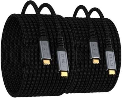 HOTUTUKI cable usb c largo 5m 2Pack Compatible Con Thunderbolt 4/3,Cable USB C 3.2 Transferencia de Datos de 20Gbps,USB Tipo C 100W Carga Rapida,USBC HD 4K Video Aplicable a Monitor,Hub,SSD